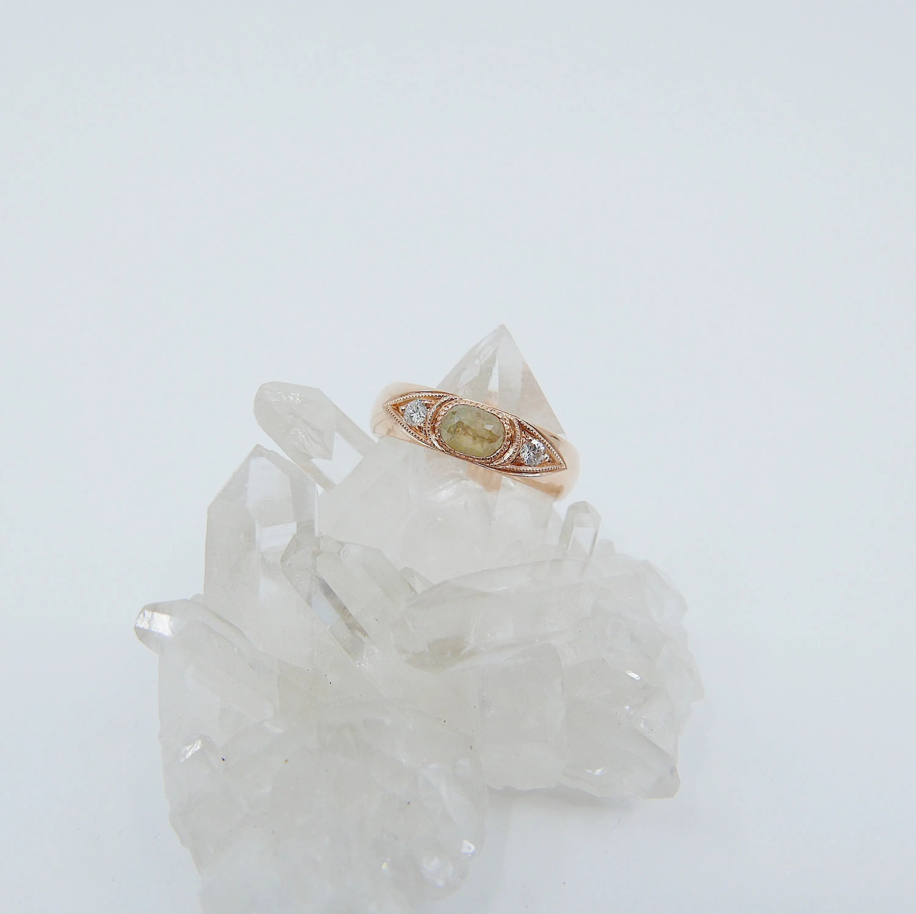 Indira Rustic Diamond Band