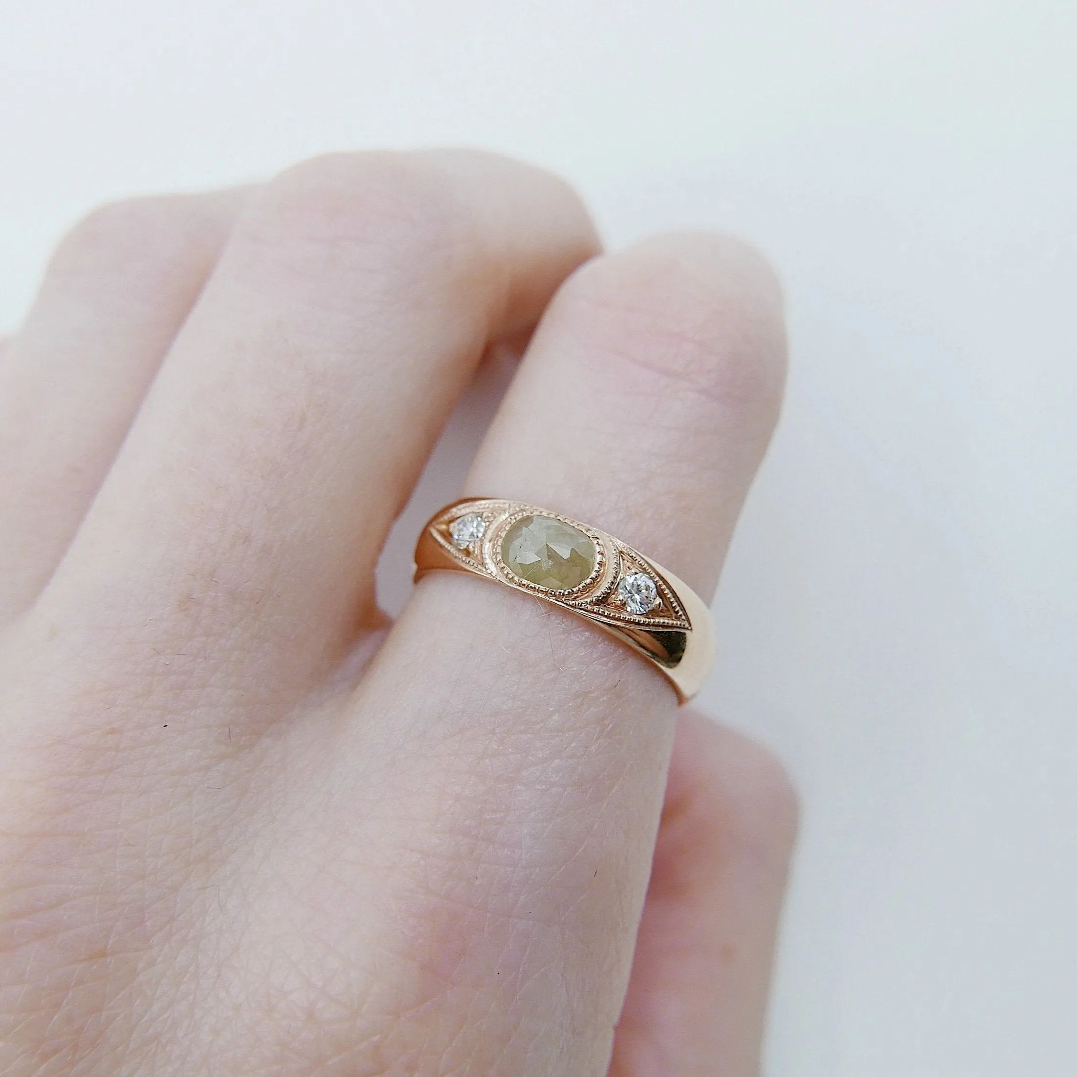Indira Rustic Diamond Band