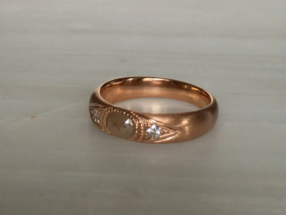 Indira Rustic Diamond Band