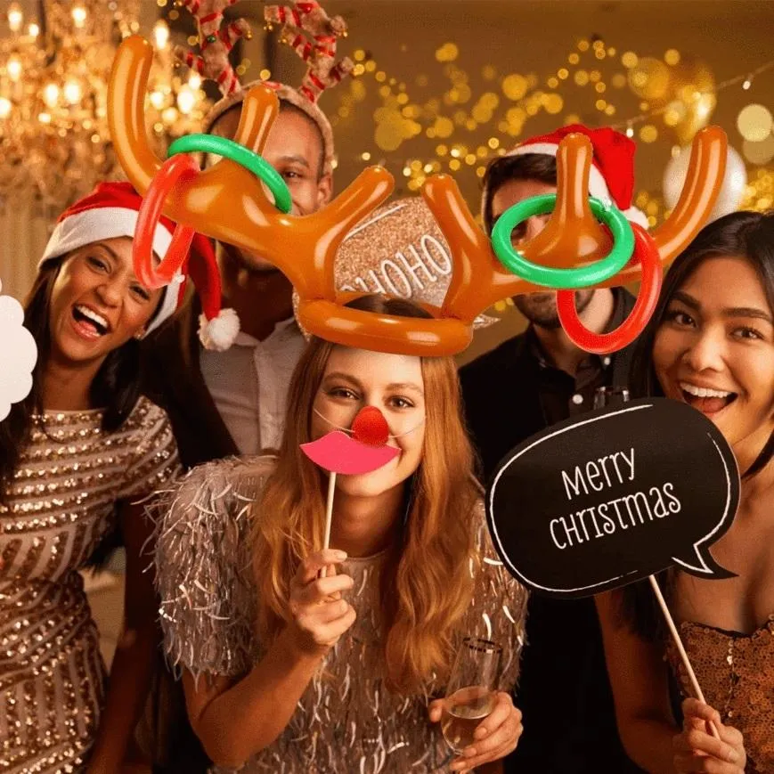 Inflatable Reindeer Antler Ring Toss Game