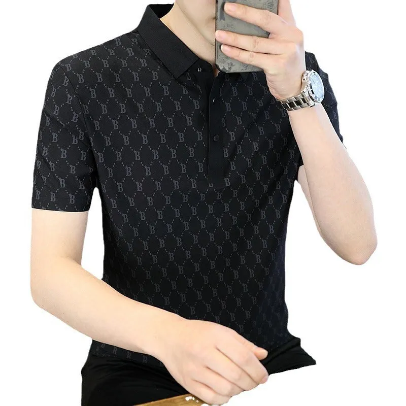 INSTOCK- Light luxury ice silk seamless polo shirt