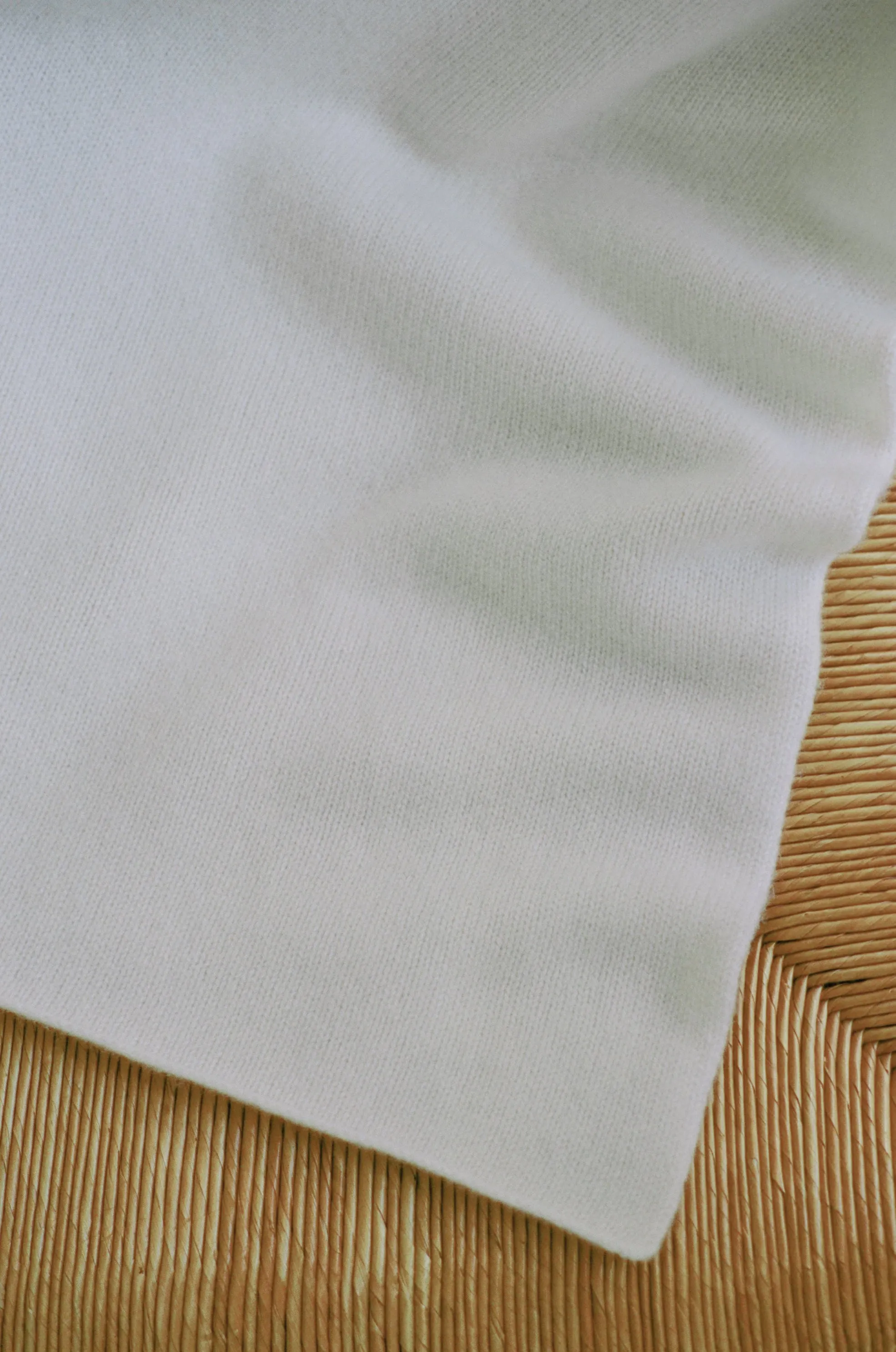 Italian Cashmere Jersey Knit Baby / Travel Blanket - Cloud
