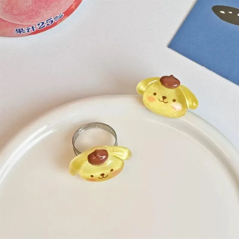 Kawaii 5 Pieces Sanrio Resin Rings Set