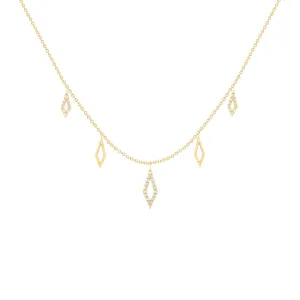 Kite Style Dangle Diamond Necklace
