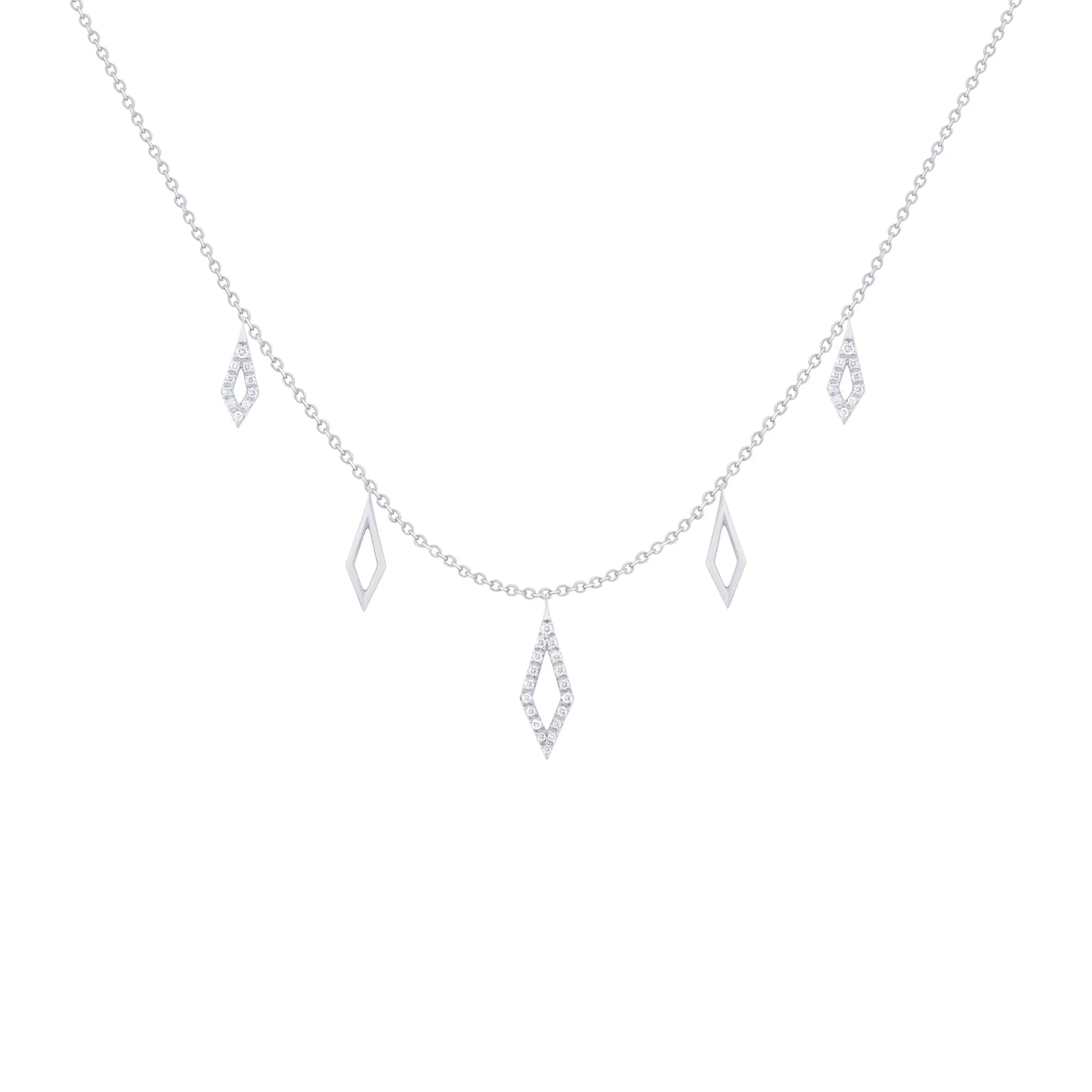 Kite Style Dangle Diamond Necklace