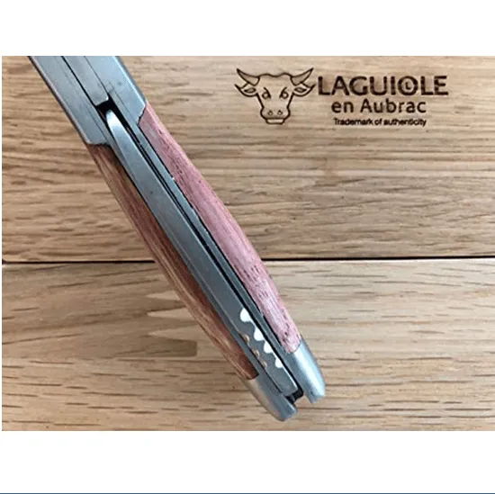 Laguiole en Aubrac Sommelier Corkscrew Wine Opener, Barrel Wood Red Tainted Handle