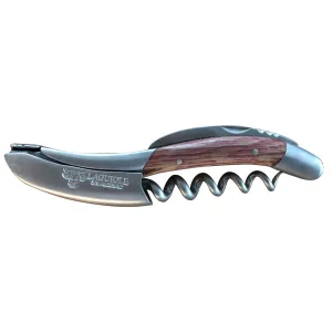 Laguiole en Aubrac Sommelier Corkscrew Wine Opener, Barrel Wood Red Tainted Handle