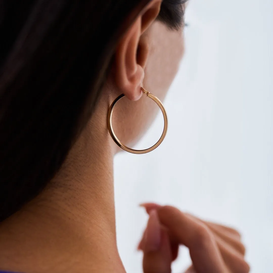 Large Angular Diagonal Hoop Earrings