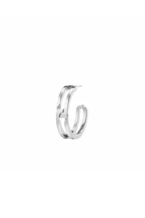 Large Gasp Silver Hoop