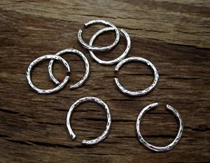 Large Round Artisan Sterling Silver Open Jump Rings (set of two)(N)