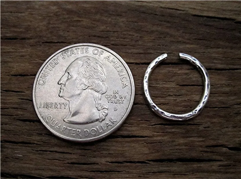 Large Round Artisan Sterling Silver Open Jump Rings (set of two)(N)