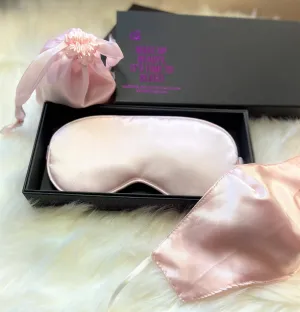 Light Pink Silk Sleep Mask & Face Mask Luxe Gift Set