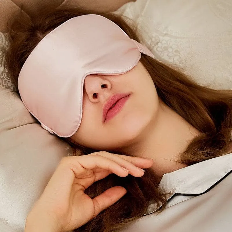 Light Pink Silk Sleep Mask & Face Mask Luxe Gift Set
