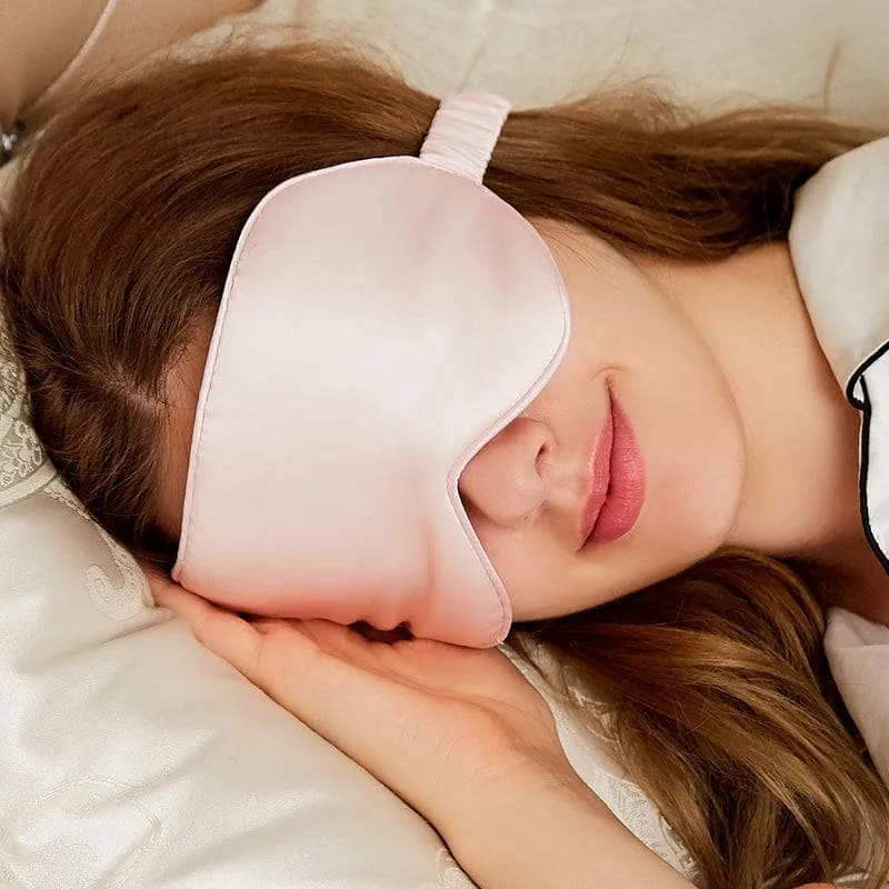 Light Pink Silk Sleep Mask & Face Mask Luxe Gift Set