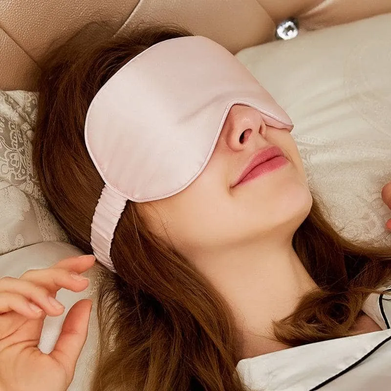 Light Pink Silk Sleep Mask & Face Mask Luxe Gift Set