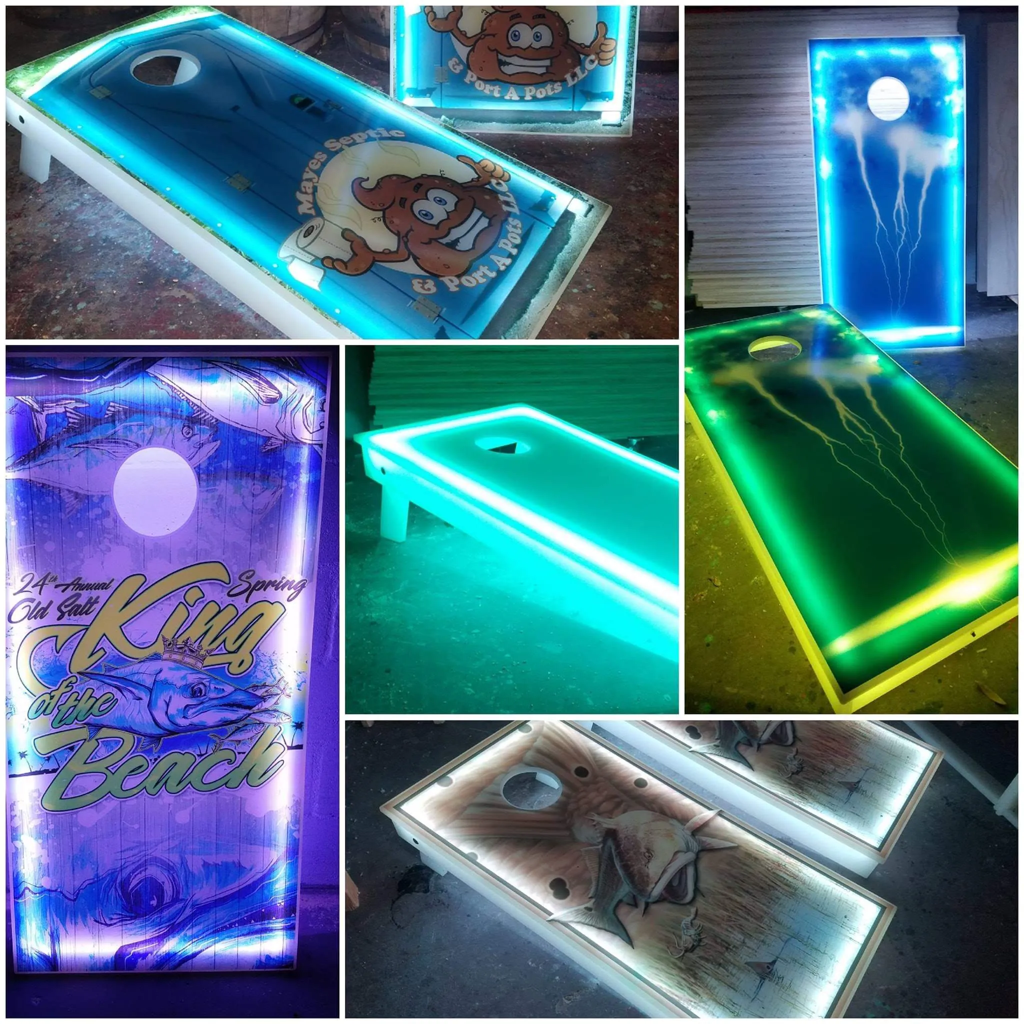 Lighted Cornhole Boards