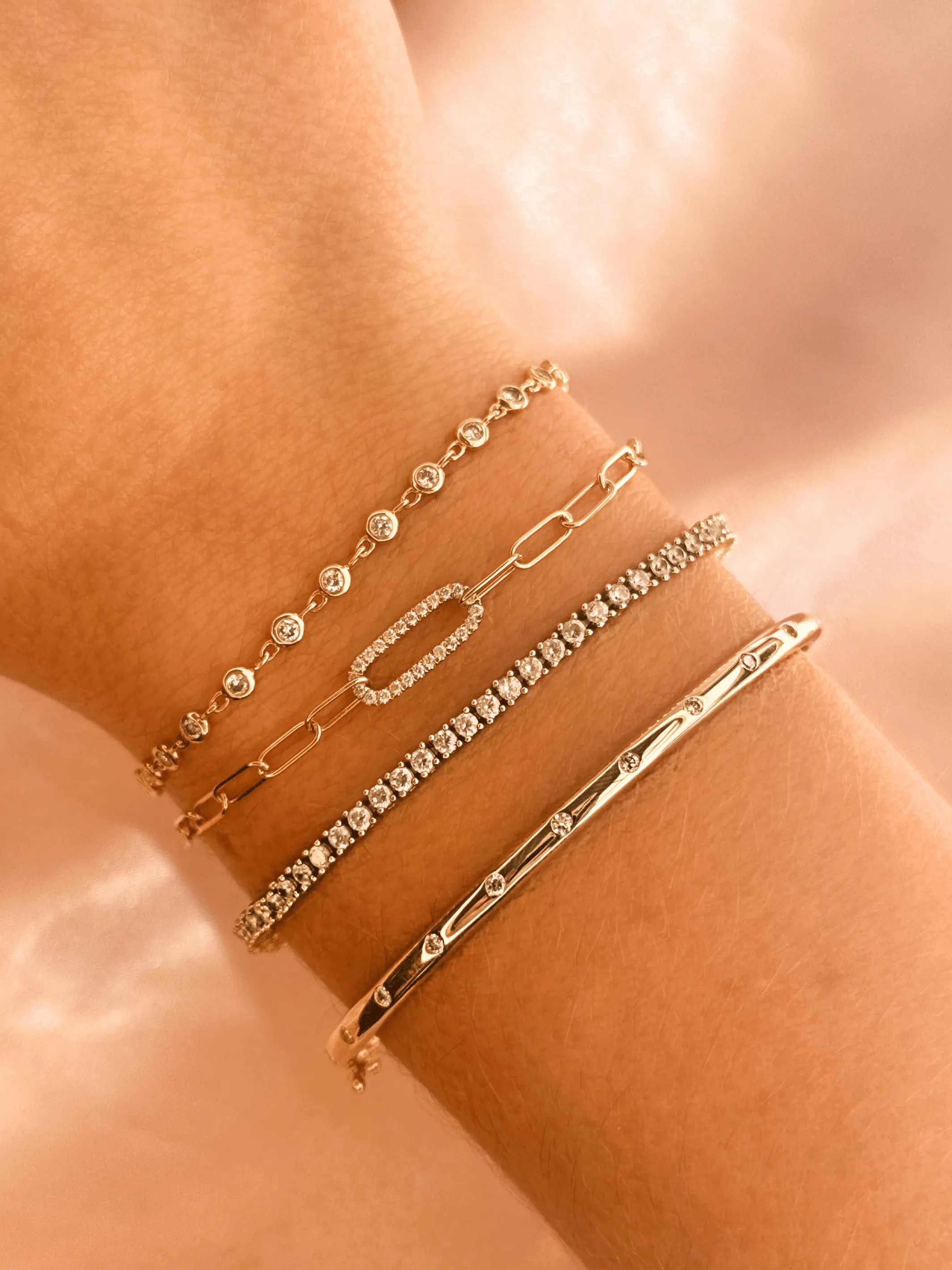 Lisa Single Link Bracelet 14K