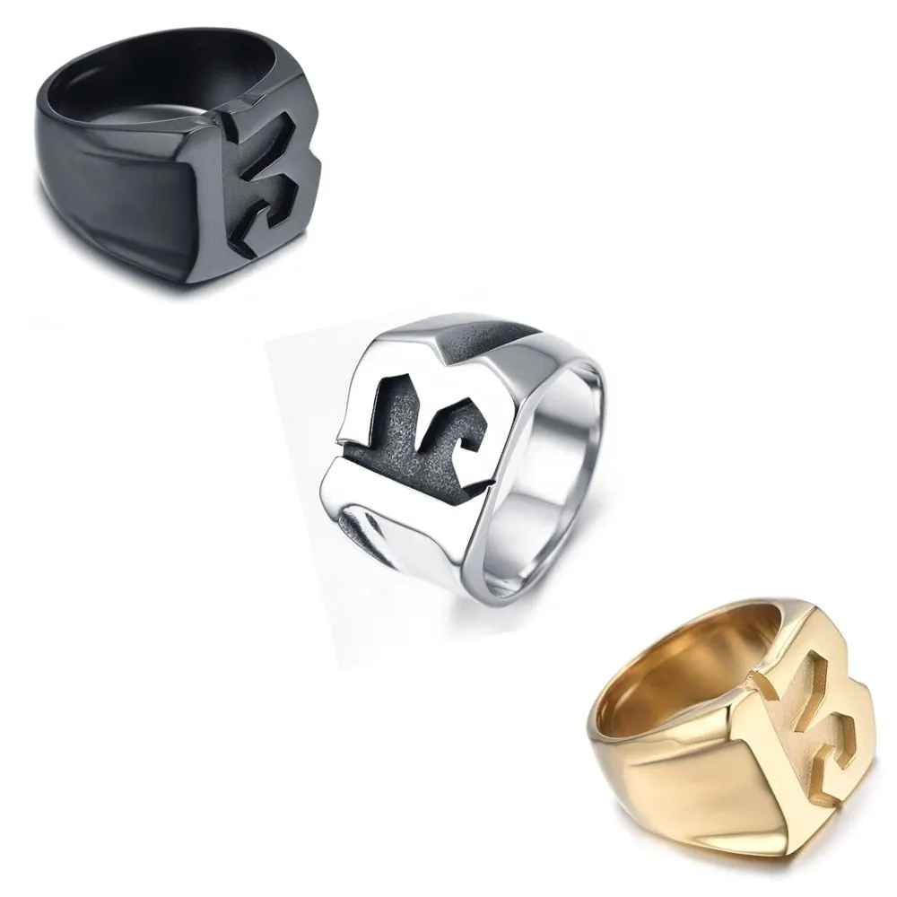 Lucky 13 Titanium Steel Ring
