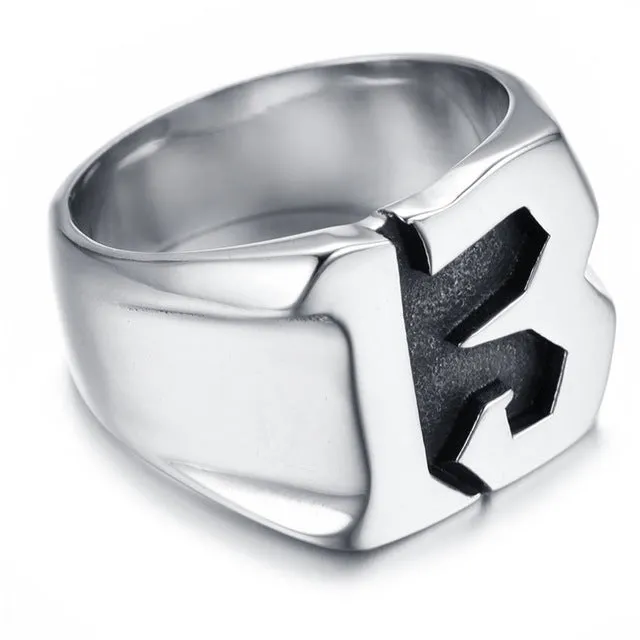 Lucky 13 Titanium Steel Ring