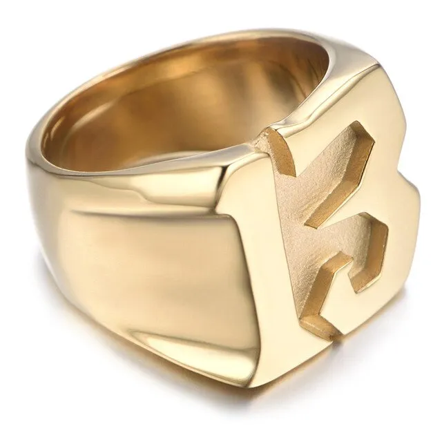 Lucky 13 Titanium Steel Ring