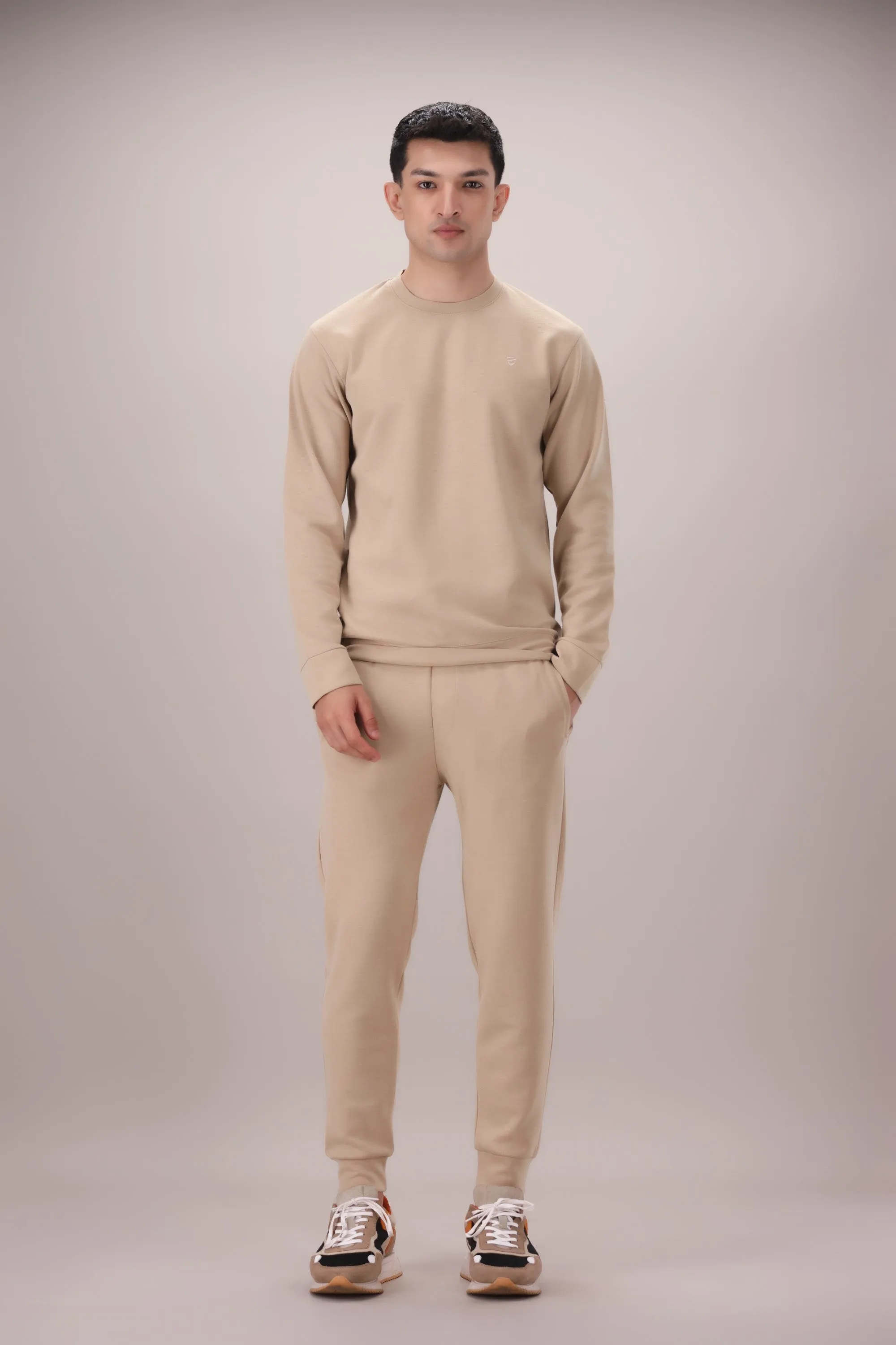 Luxe Stretch Beige Sweat Shirt