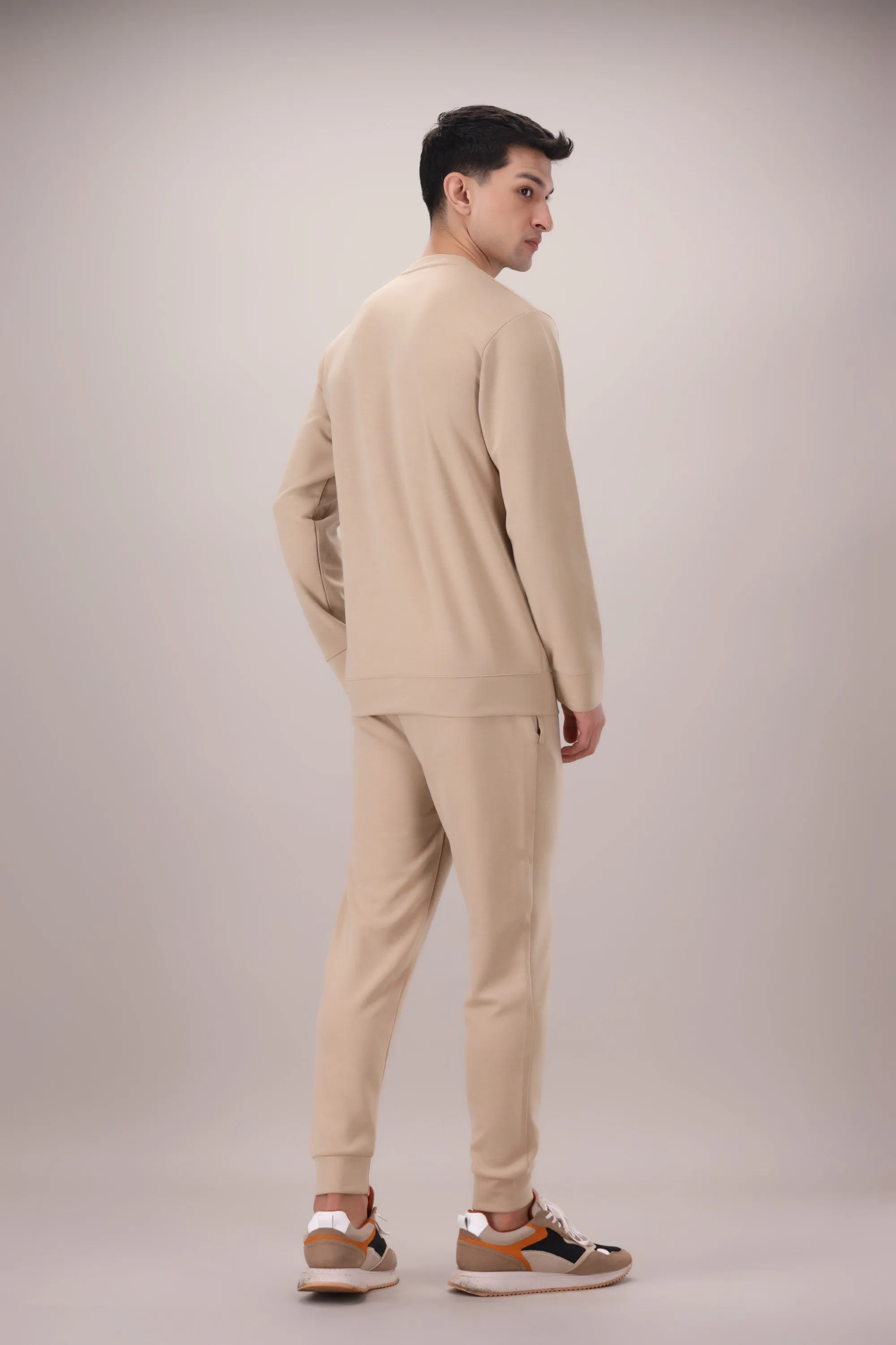 Luxe Stretch Beige Sweat Shirt