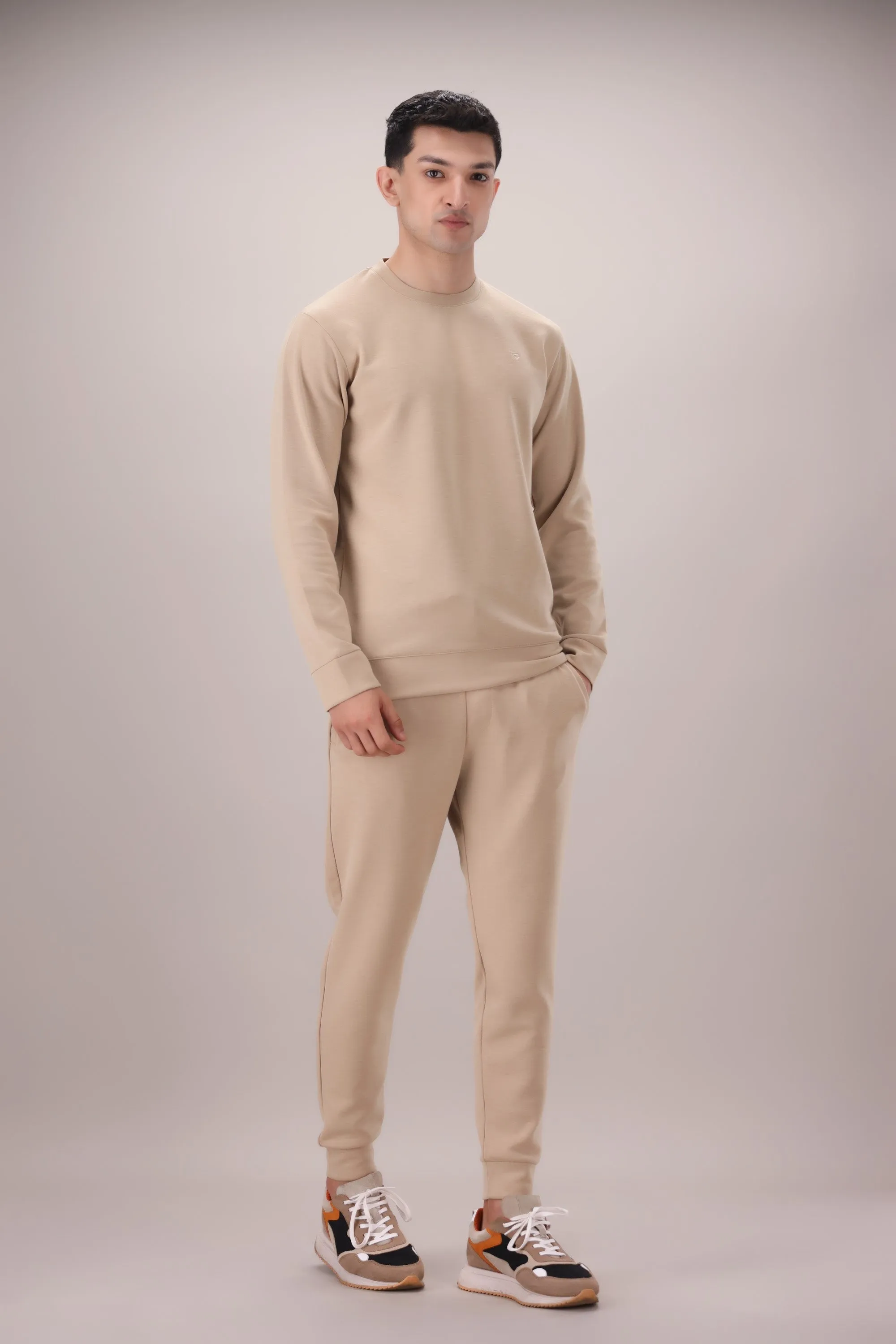 Luxe Stretch Beige Sweat Shirt