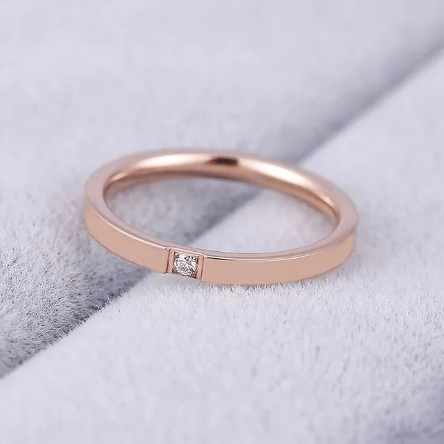 Luxury 14K Rose Ring Gold For Women Engagement Jewelry
