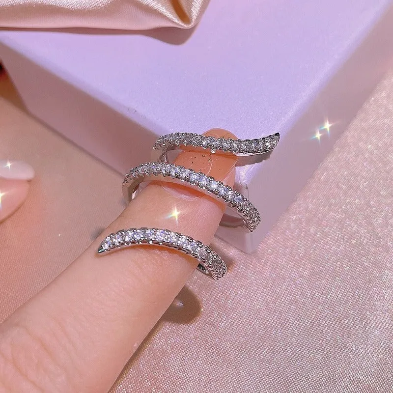 Luxury Wing Ring Sterling Silver for Women Gift Lady Anniverssary Jewelry