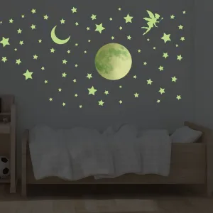 Magical Moonlight Glow in The Dark Kids Wall Stickers Nursery DIY