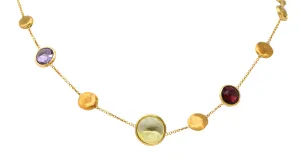 Marco Bicego Multi-Gem 18 Karat Gold Jaipur Station Necklace