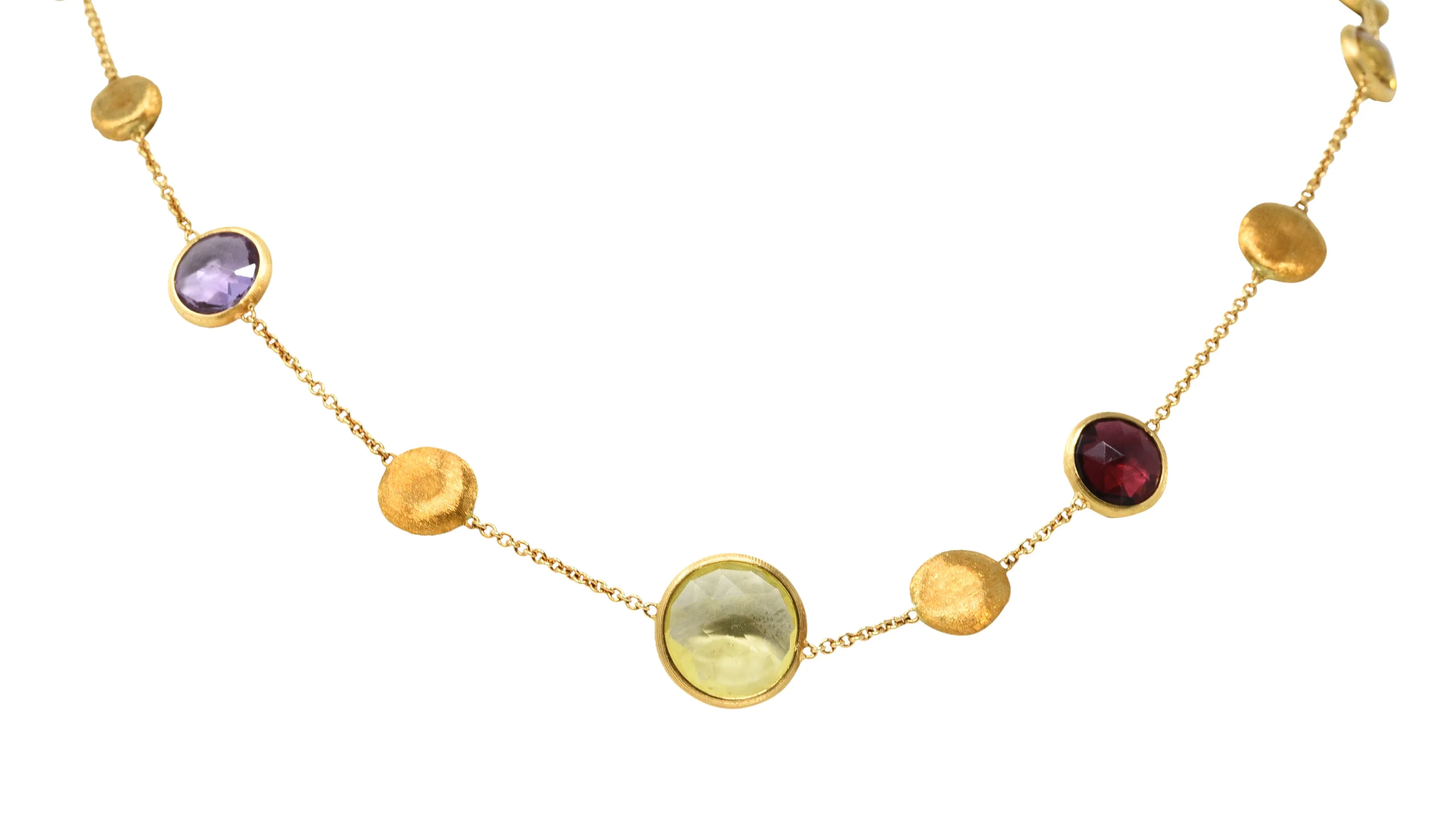 Marco Bicego Multi-Gem 18 Karat Gold Jaipur Station Necklace