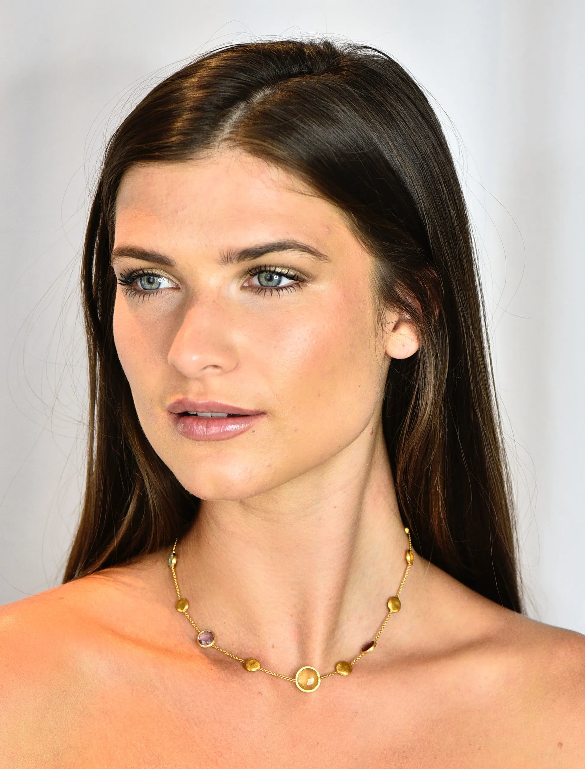 Marco Bicego Multi-Gem 18 Karat Gold Jaipur Station Necklace