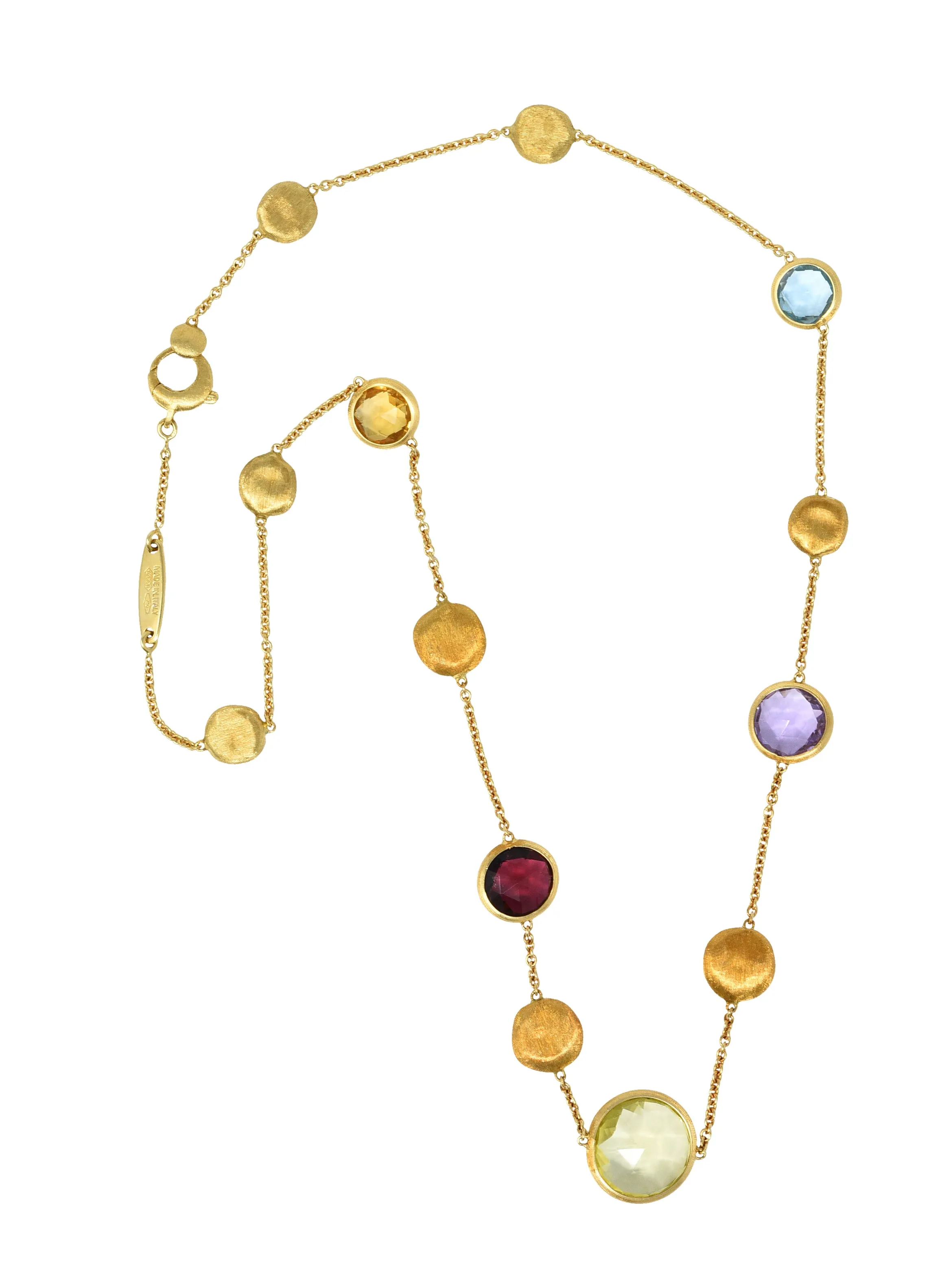 Marco Bicego Multi-Gem 18 Karat Gold Jaipur Station Necklace
