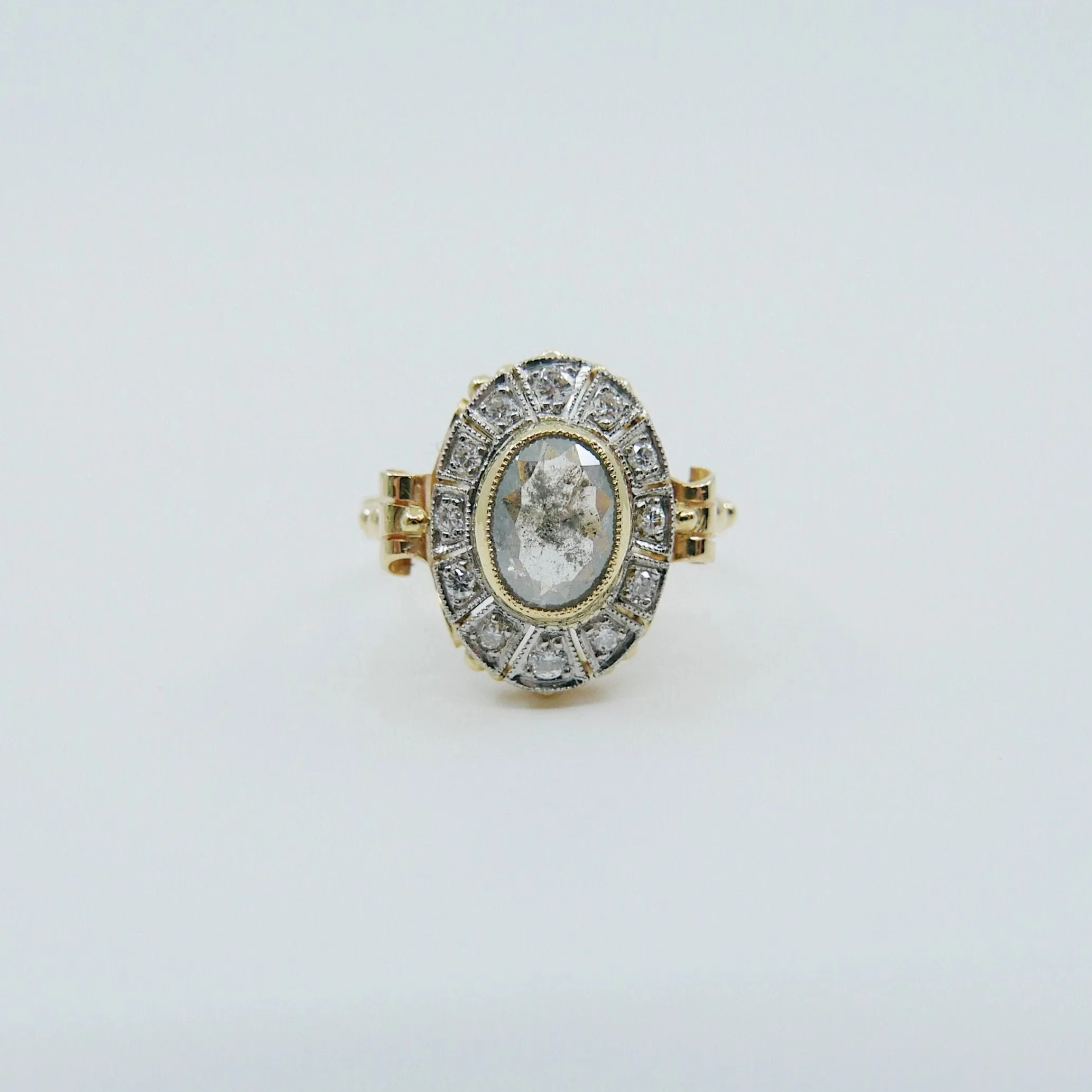 Margaret Rose Cut Grey Diamond Ring