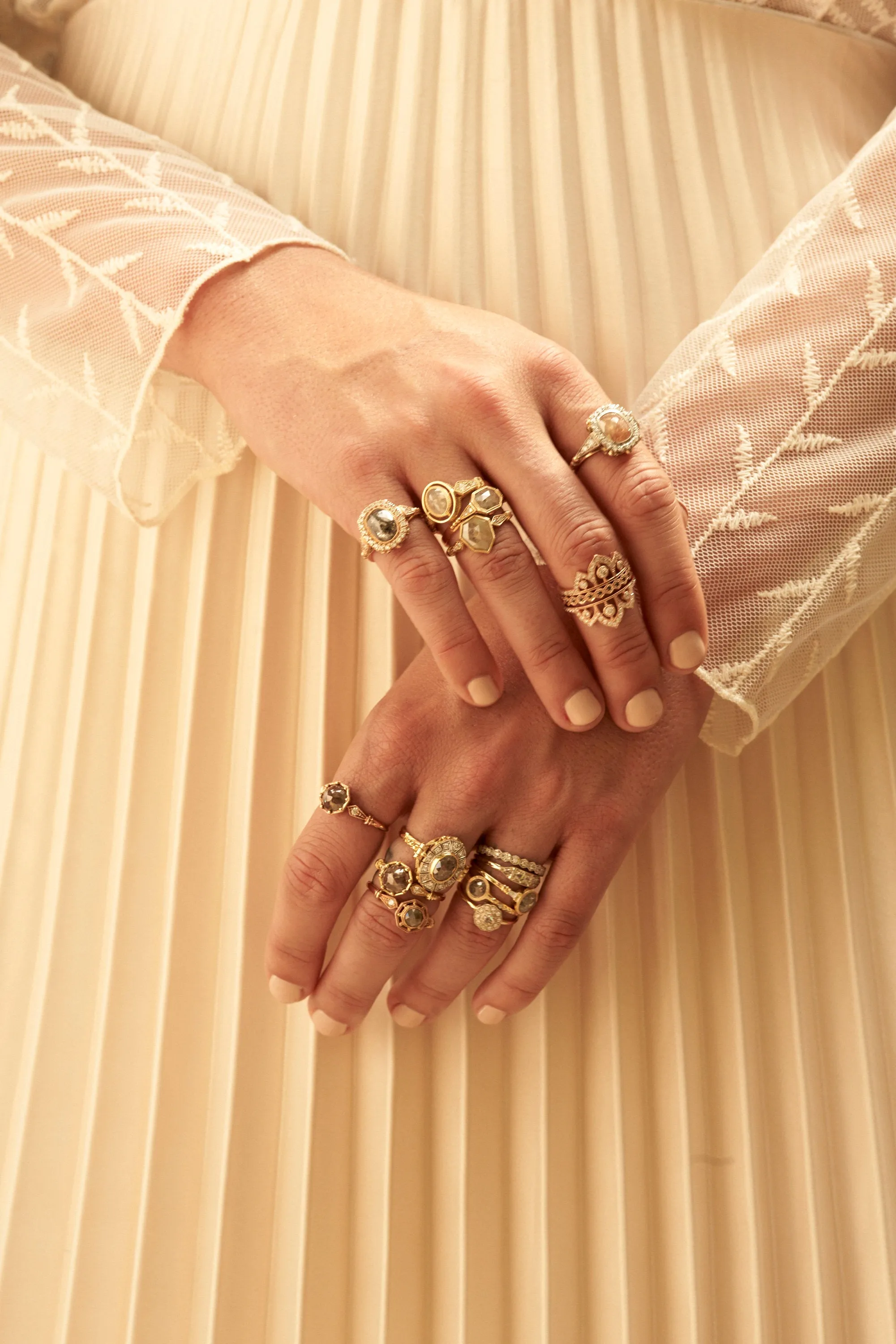 Margaret Rose Cut Grey Diamond Ring