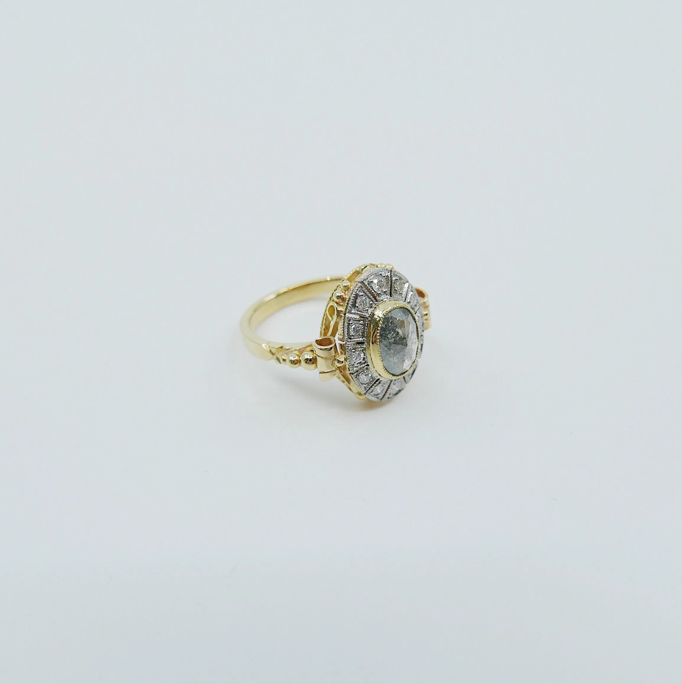Margaret Rose Cut Grey Diamond Ring