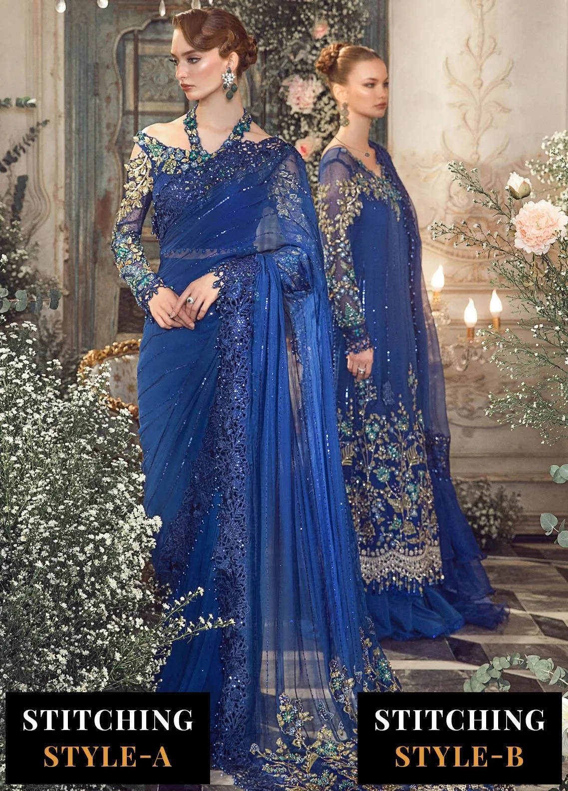 Maria B Mbroidered Collection '23 | Blue BD-2704