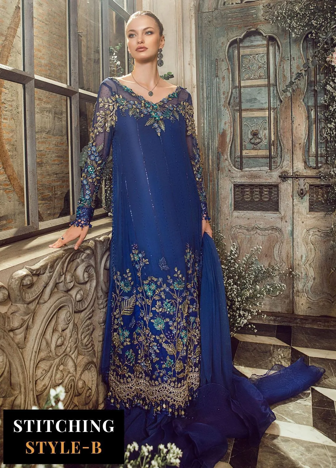 Maria B Mbroidered Collection '23 | Blue BD-2704