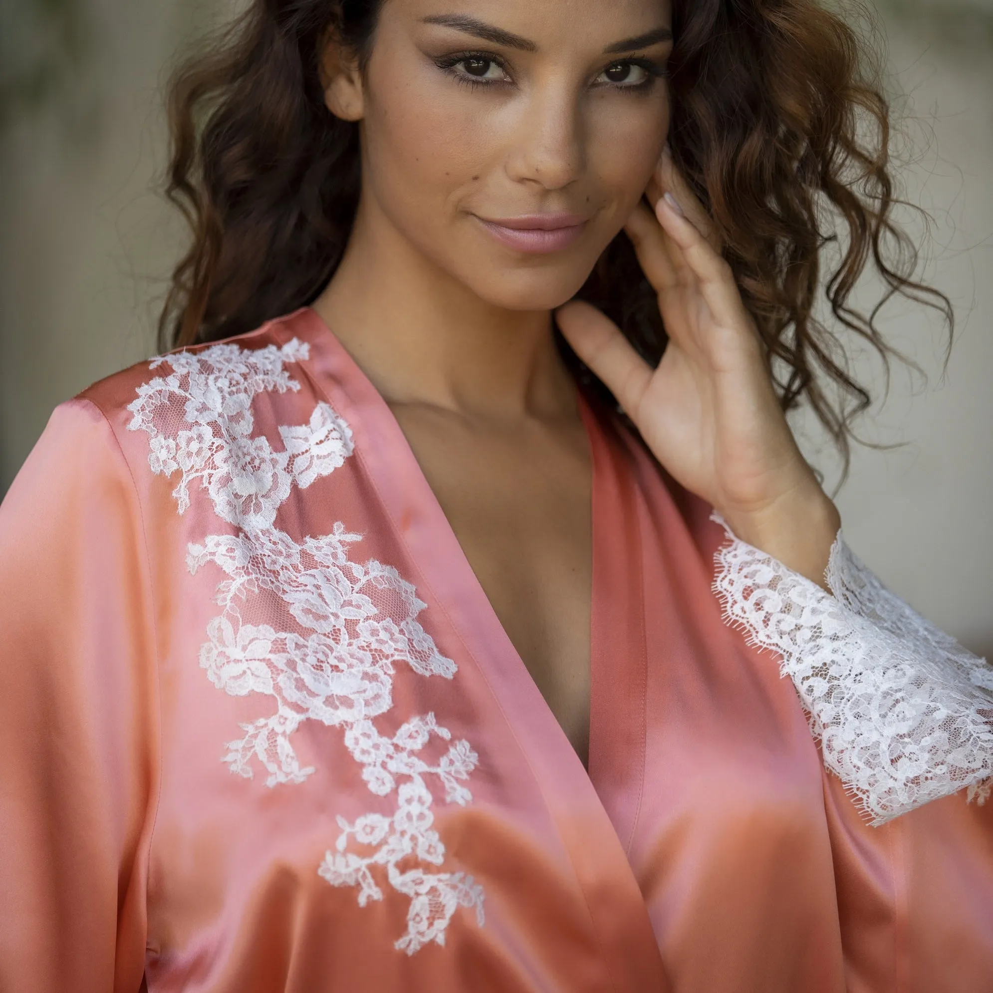 Marjolaine Pearl Luxury Short Dressing Gown