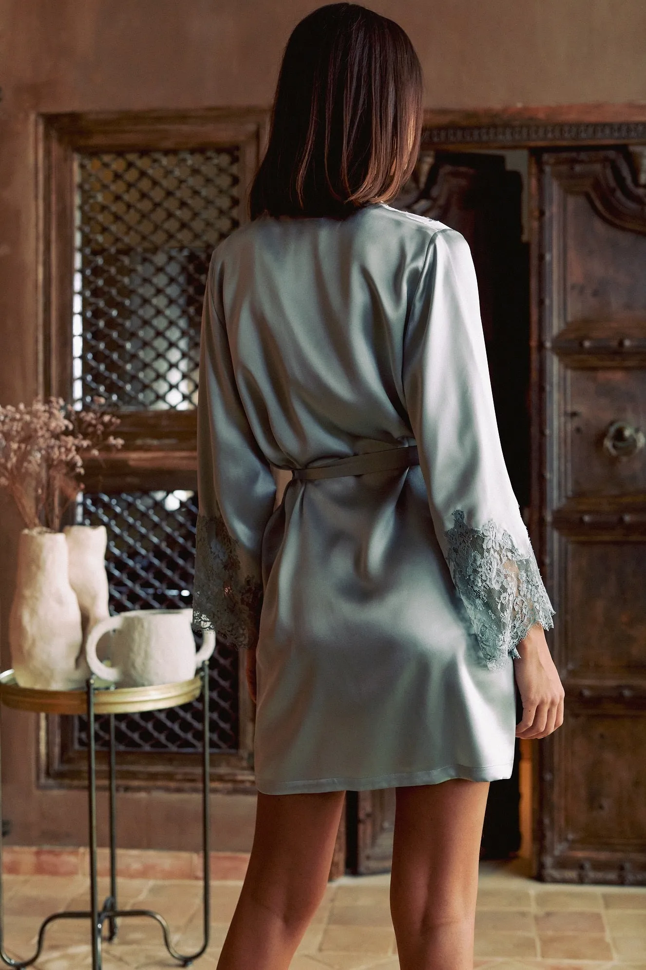 Marjolaine Pearl Luxury Short Dressing Gown