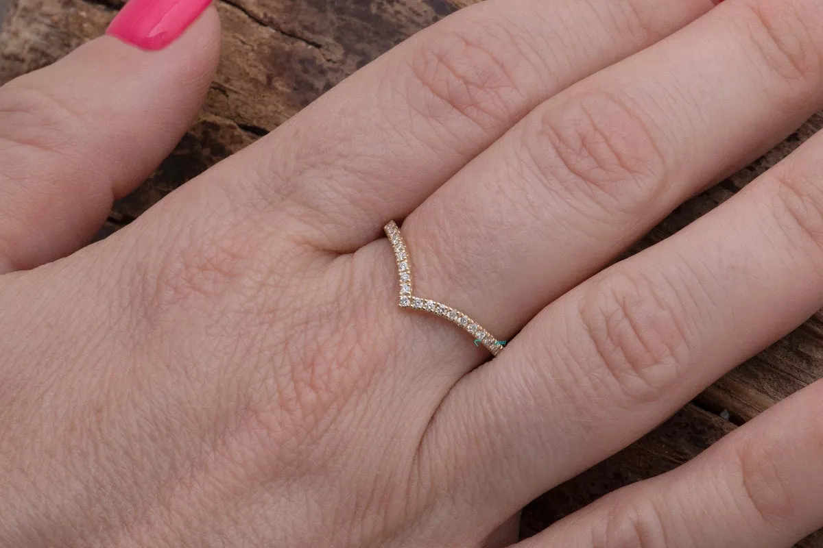 Matching diamond band-Micro pave ring-Diamond wedding Band-Stacking rings-Diamond Ring-Solid gold ring-Enhancer ring guard-Enhancer Ring
