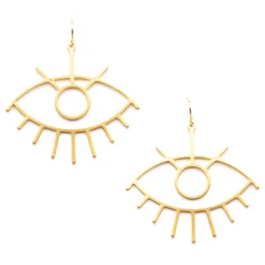 Matte Gold Evil Eye Earrings