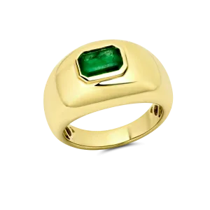 Medium Balloon Ring with Emerald
