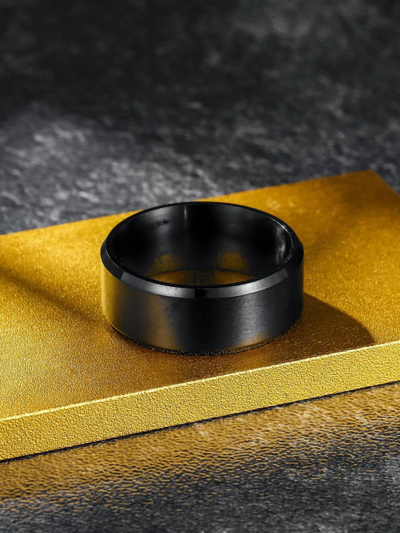 Men Minimalist Ring - Black