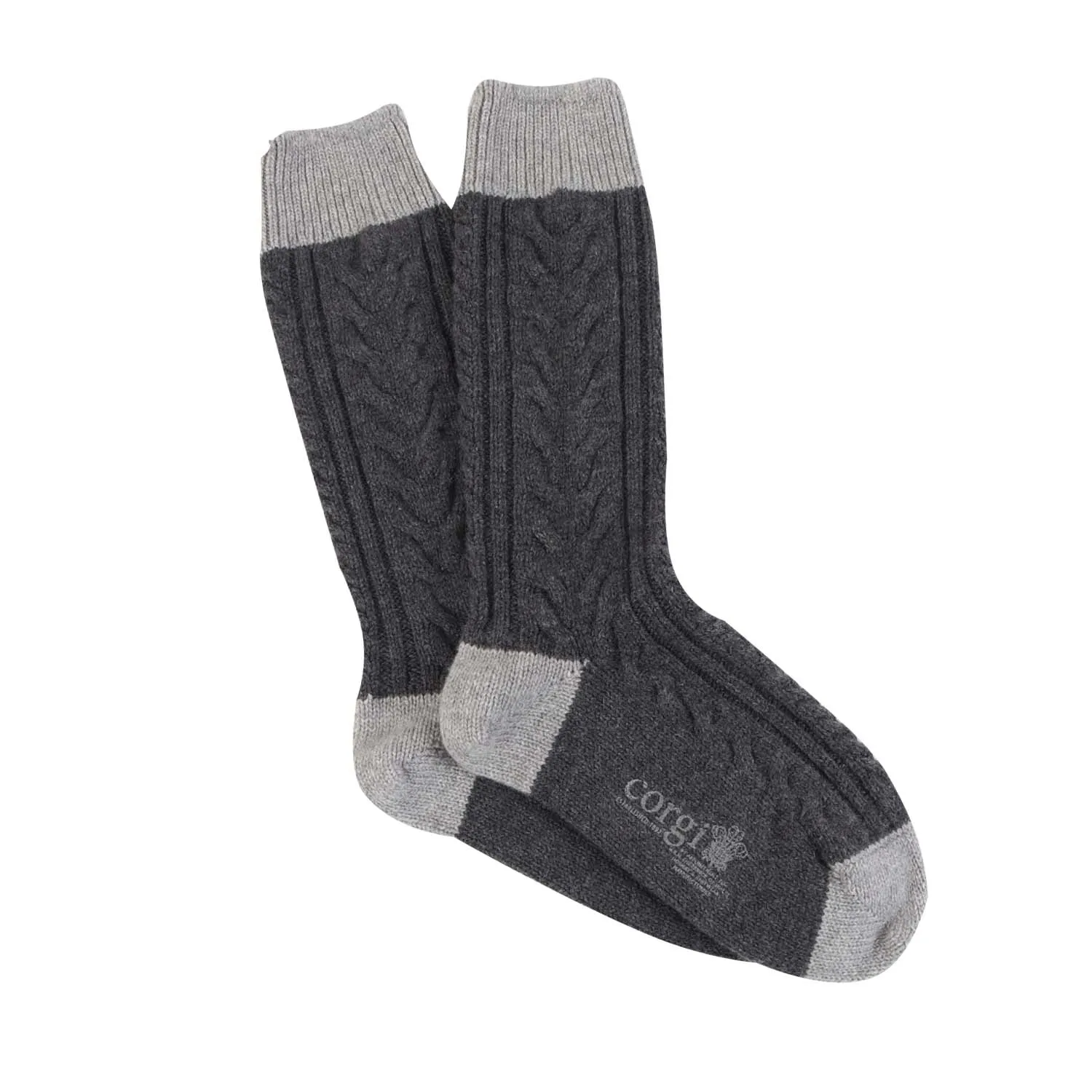 Men's Handmade Fan Cable Pure Cashmere Socks