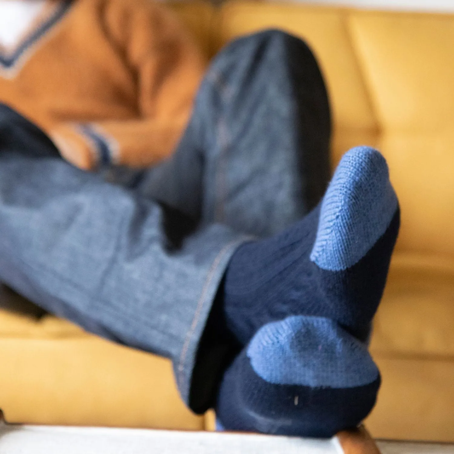 Men's Handmade Fan Cable Pure Cashmere Socks