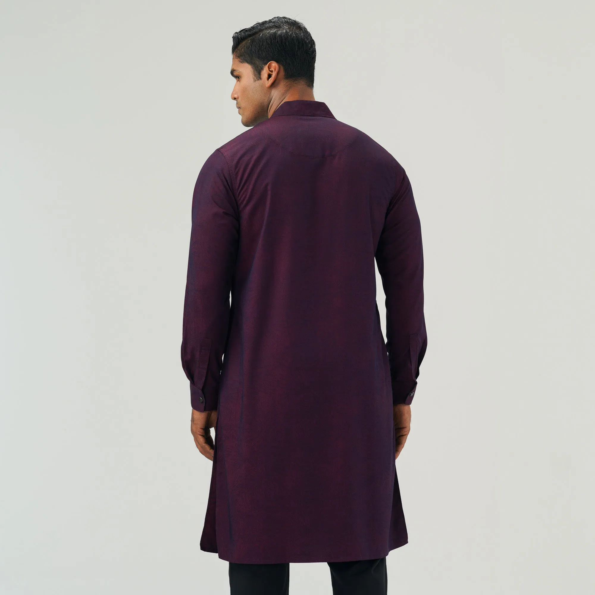 Mens Purple Silk Panjabi