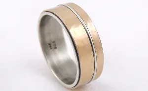 Mens Rustic Gold Ring
