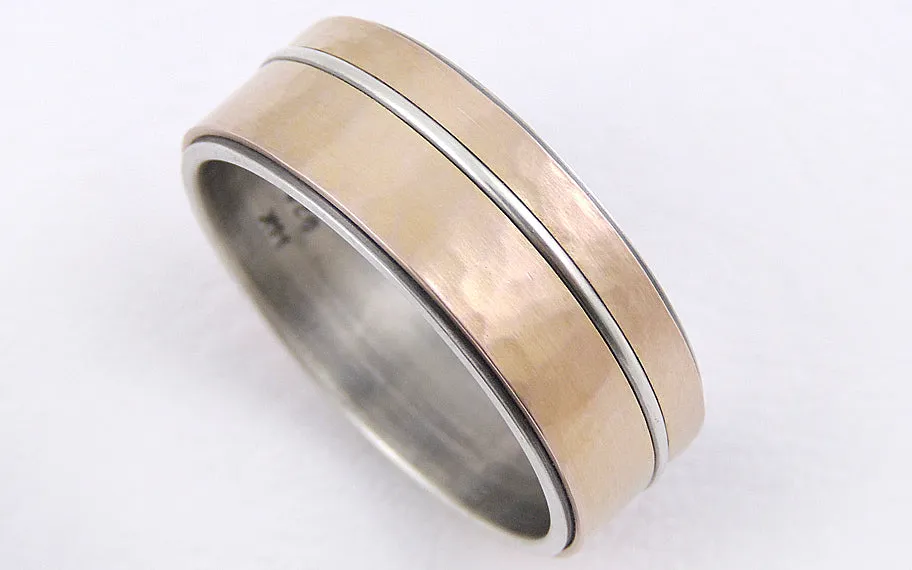 Mens Rustic Gold Ring